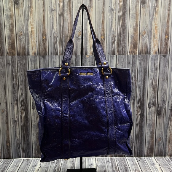 Miu Miu Handbags - MIU MIU Purple matelassé nappa leather tote bag.